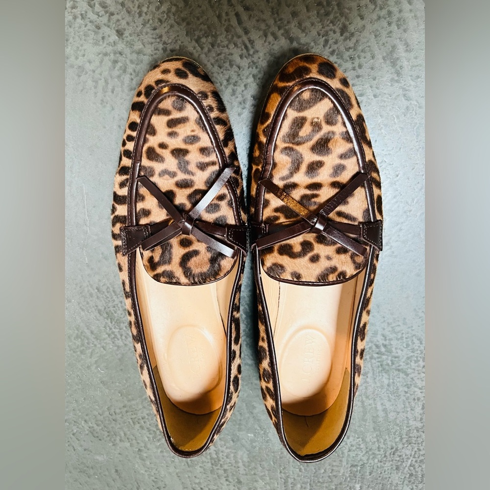 J.Crew Collection Academy Loafers in Calf Hair Leopard
